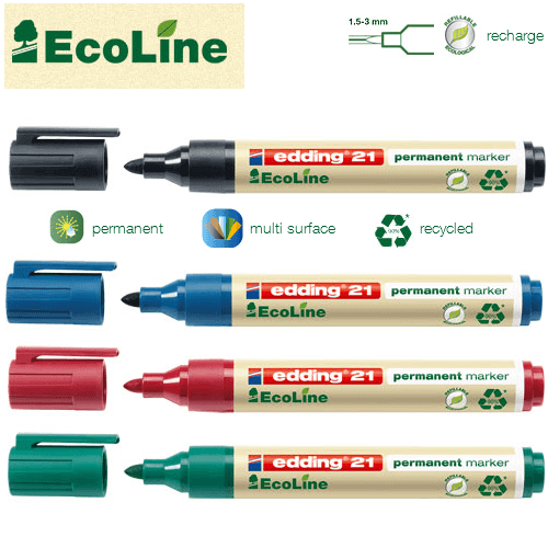 Marqueur permanent recyclé rechargeable Ecoline 21 - MFDIFFUSION