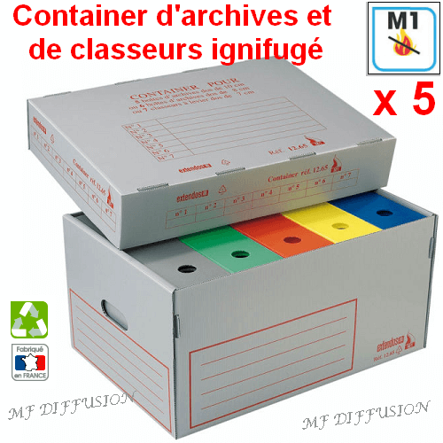 Container ignifugé pour boîtes d'archives et classeurs - MFDIFFUSION