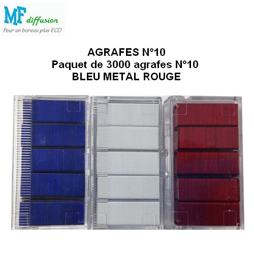Agrafes No.10 couleurs inoxydable - MFDIFFUSION