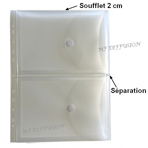 Pochette perforée zippée A4 - Plastique - Elba - Pochettes Plastiques -  Protection document