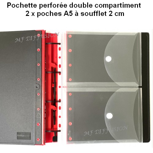 Pochette perforée double compartiment - MFDIFFUSION