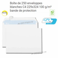 Enveloppes blanches C4 boîte de 250