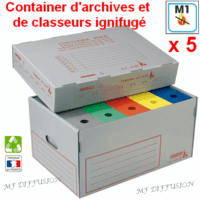 Container ignifugé pour boîtes d'archives et classeurs