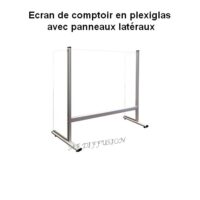 Ecran de comptoir en plexiglas avec panneaux latéraux