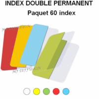 Sachet de 60 index adhésif permanent 2 faces