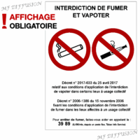 Panneau Interdiction de fumer et vapoter Alu-Dibond