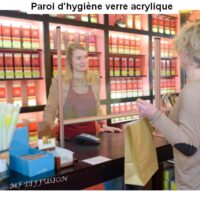 Paroi d'hygiène verre acrylique 1029 x 927 mm