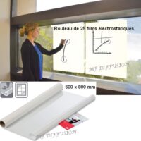 Rouleau 25 feuilles tableau blanc électrostatique