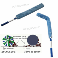 Support flexible de dépoussiérage avec housse microfibre